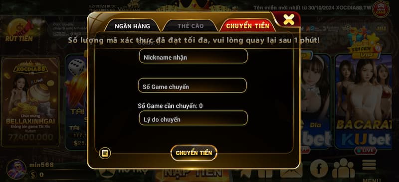 Rút tiền 3 phương thức chuyển game